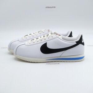 SLD NEW Size 9.5 Men's Nike Cortez Leather Sneakers DM4044-100 White/Black